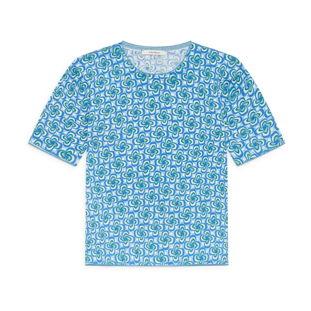 Maliparmi Women's Blue T-Shirts, Xl, Cotton Printed T-Shirt