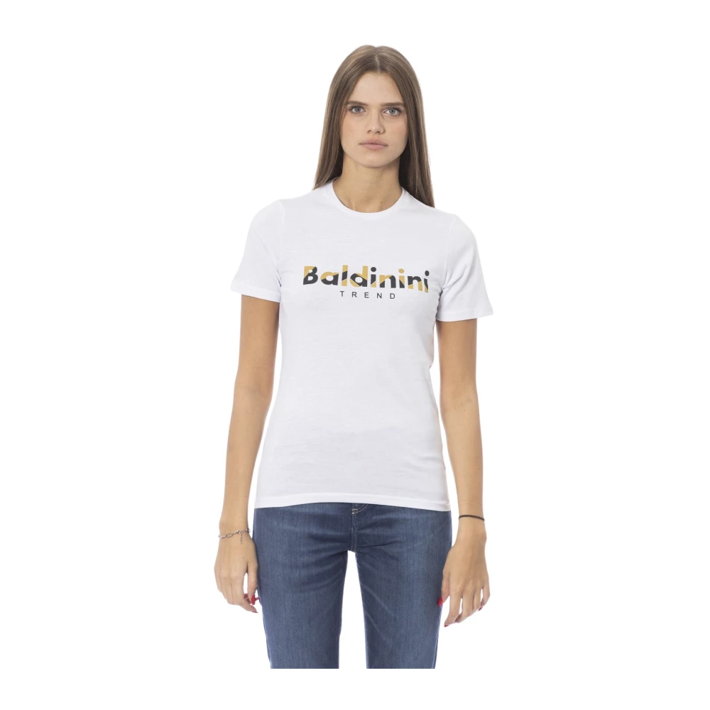 Baldinini Trendy T-shirt met voorprint White Dames