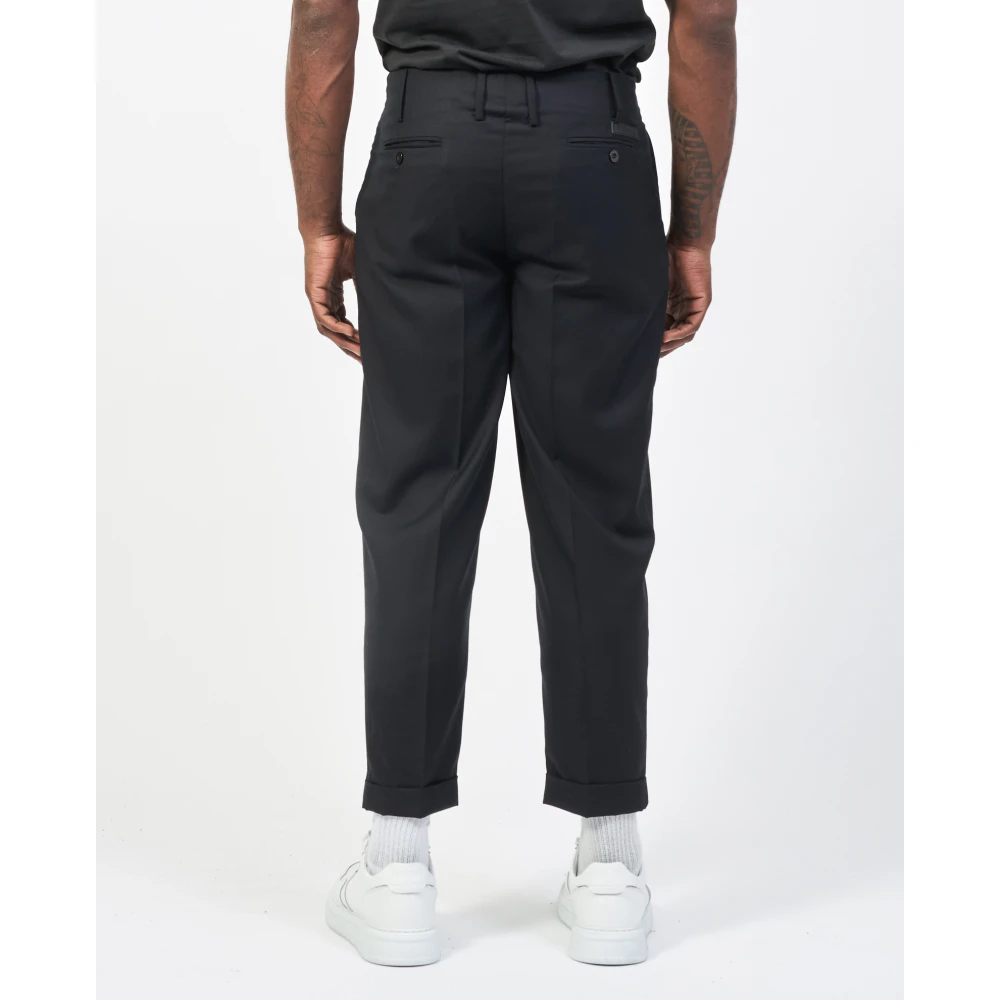 Richmond Zwarte broek met pences en zakken Black Heren