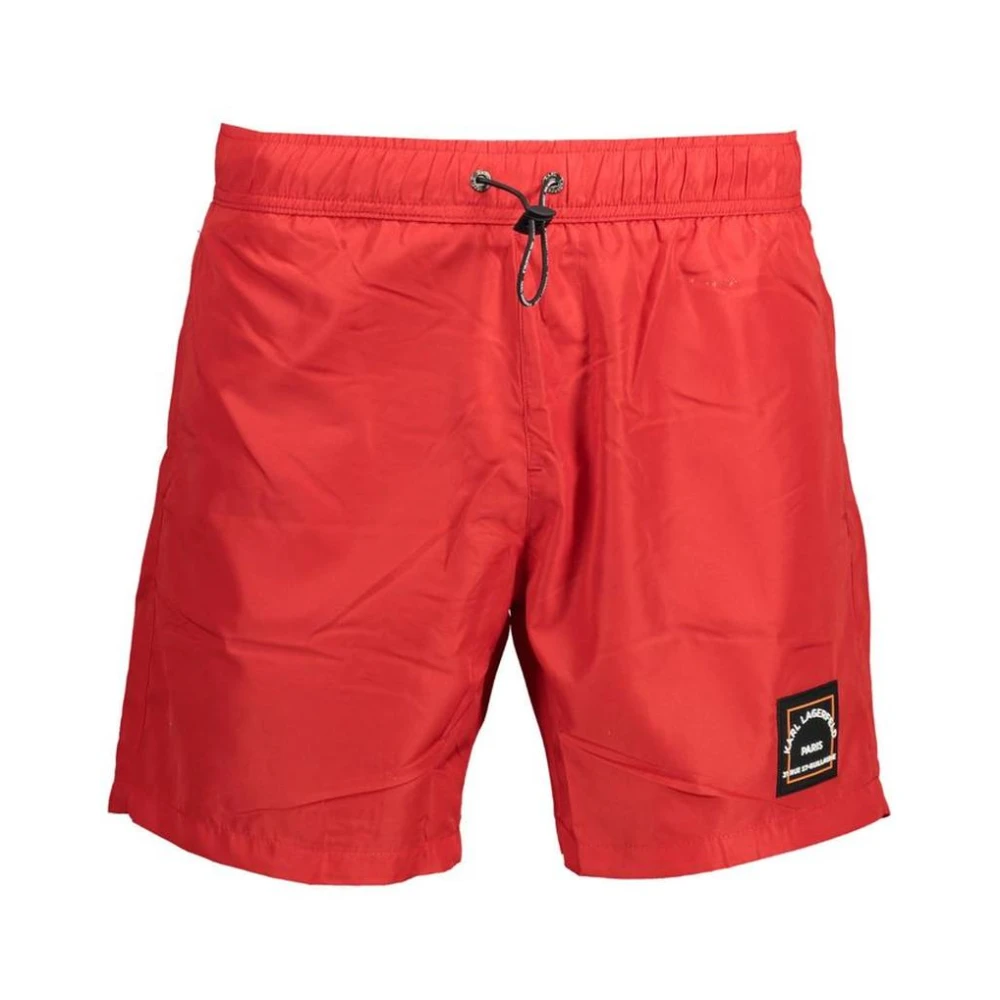 Karl Lagerfeld Men's Red Polyester Swimwear With Sleek Design