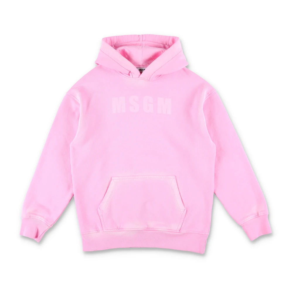 Msgm Rosa Fleece Hoodie Klänning Aw24 Pink, Flicka