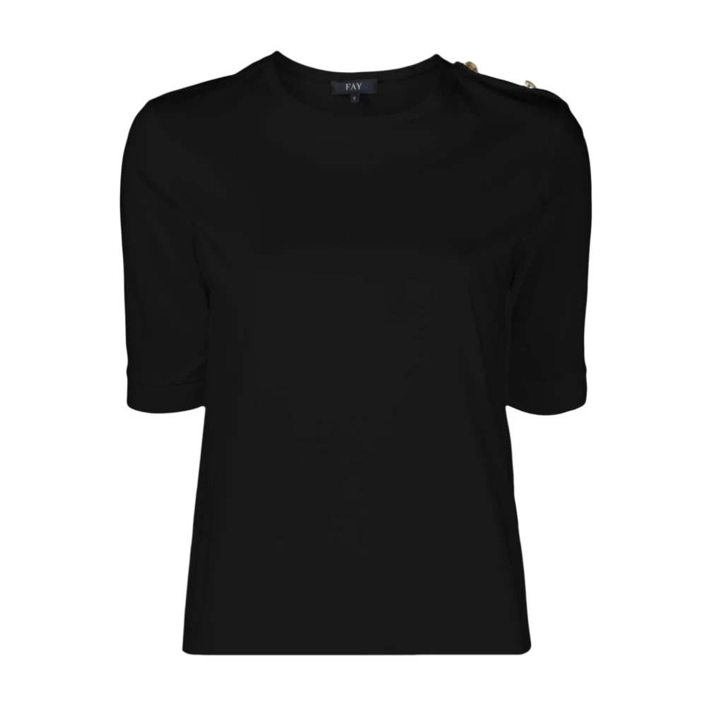 Fay Korte mouw T-shirt voor vrouwen Black Dames