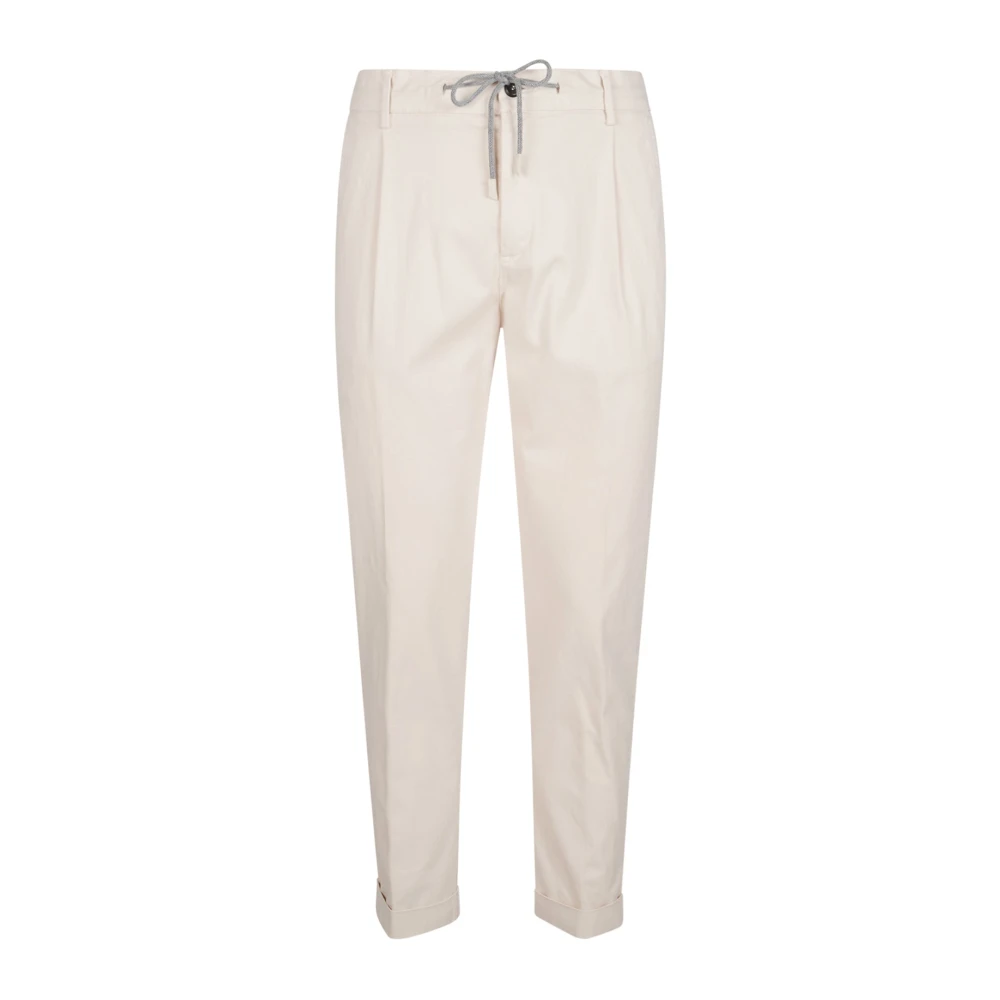 Eleventy Men's White Stretch Cotton Jogger Pants