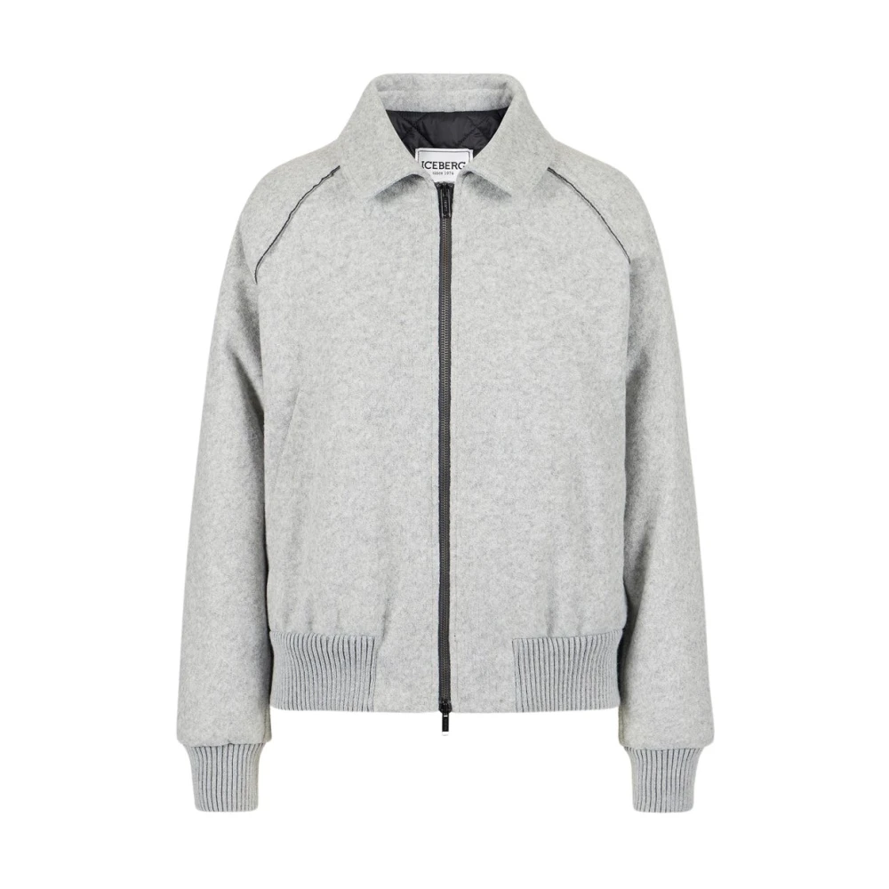 Iceberg Jas met capuchon in dubbel technisch doek Gray Dames