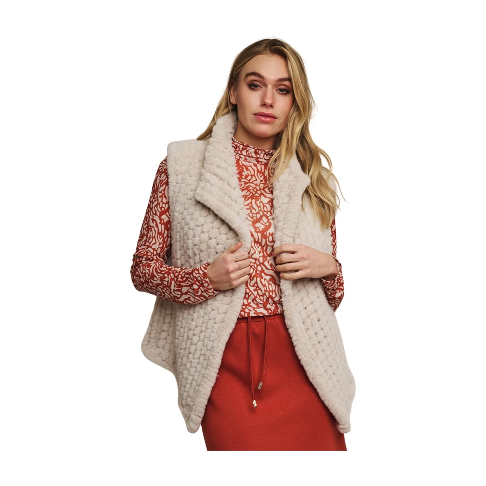 Rino&Pelle Imitatiebont Gilet Jenna Beige Dames