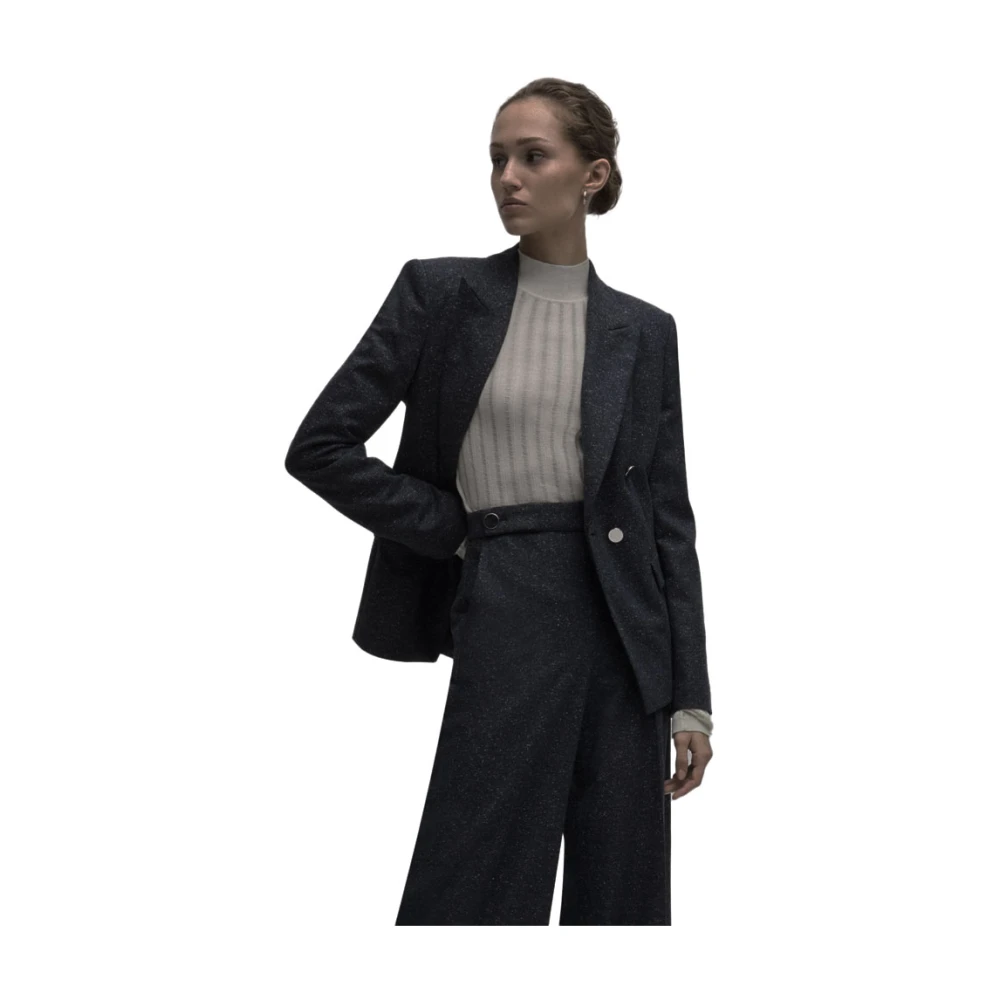 Hugo Boss Gestructureerde Turtleneck Sweater Grijs Gray Dames