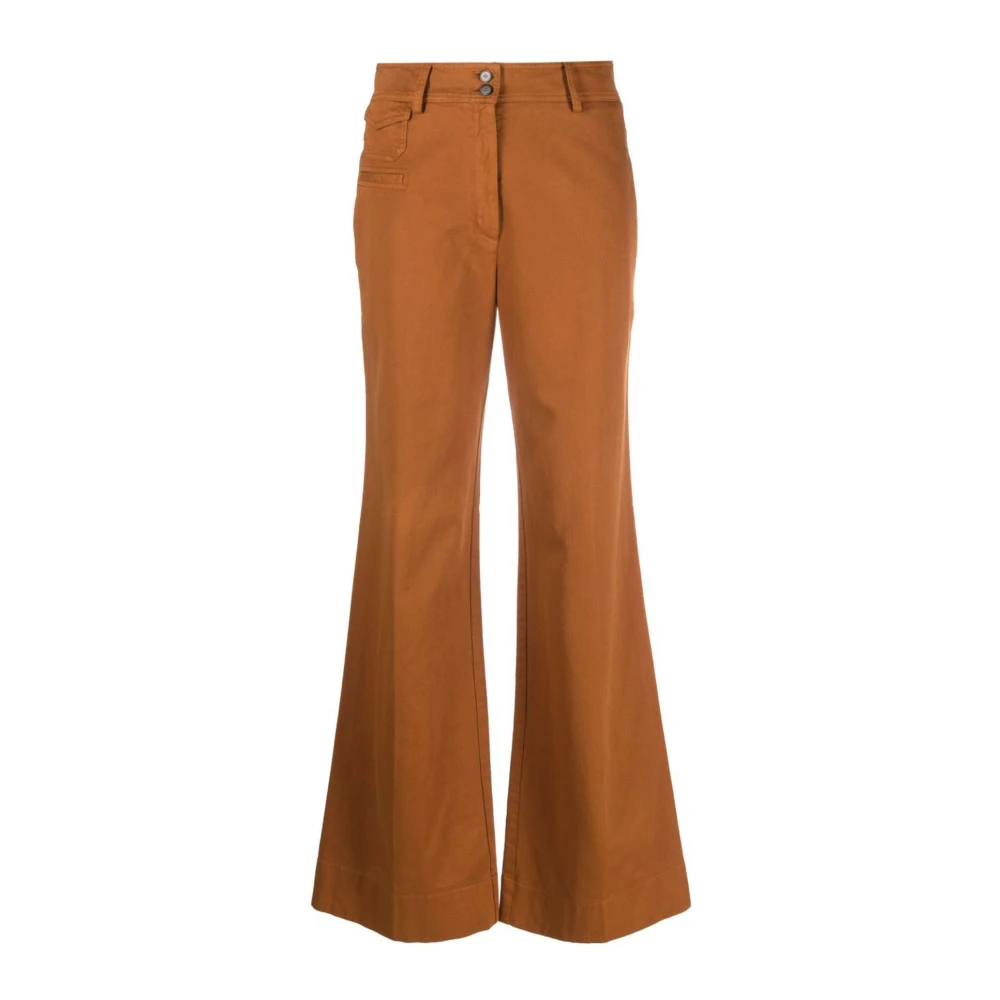 Forte Forte Women's Brown Wide Trousers, S, Stylish Trousers