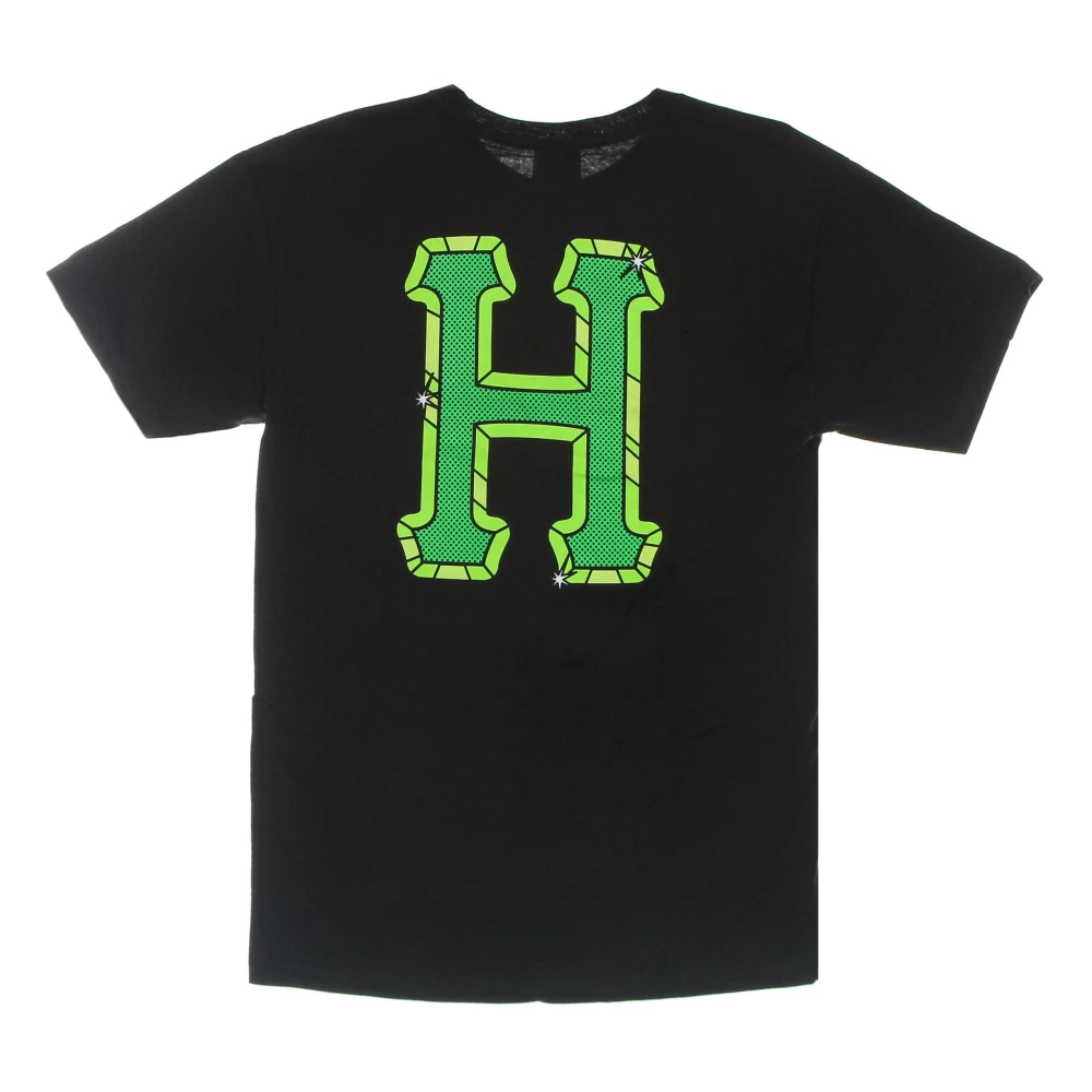 HUF Zwarte Heren Tee met Bedrukt Logo Black Heren