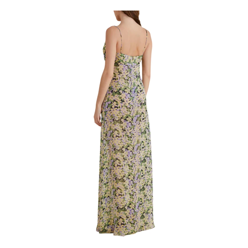 Raquel Diniz Bloemen zijden jurk V-hals Verstelbare bandjes Multicolor Dames