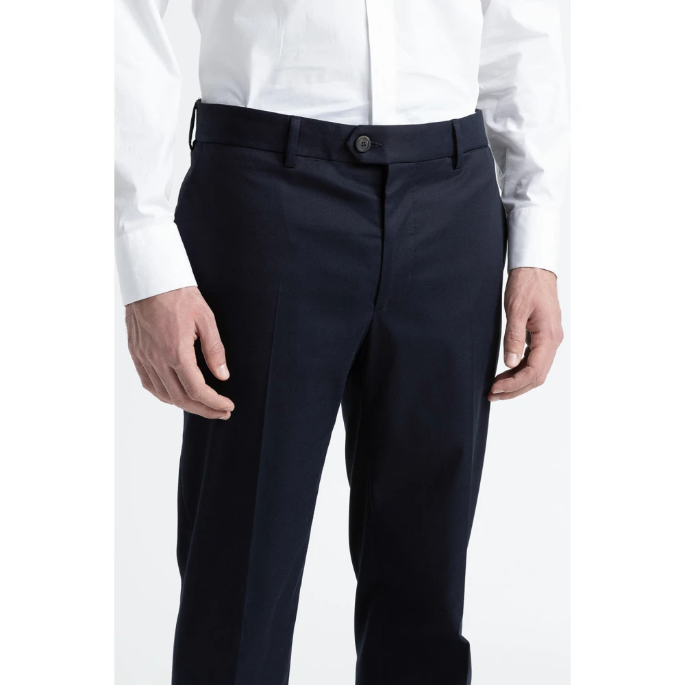 PESERICO Klassieke broek in katoen en wol Blue Heren