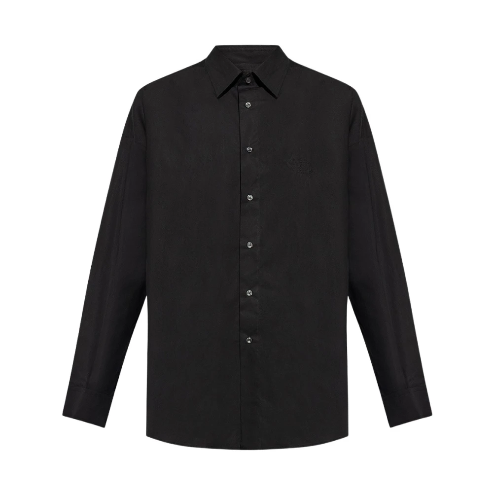 Diesel Mannelijk Zwart Overhemden Heren, M, Katoen, S-Doubly-Plain Shirt