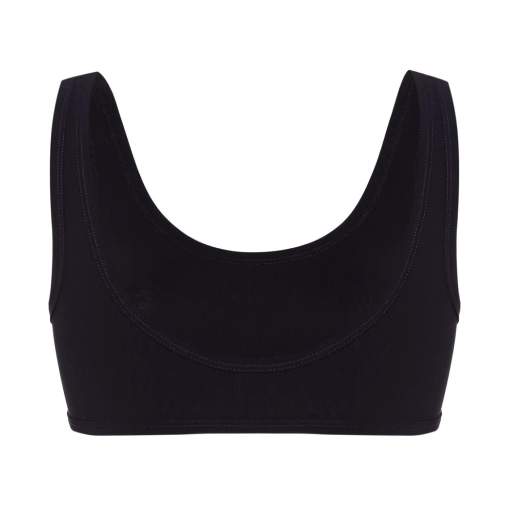 Jil Sander Blauwe Logo Elastische Top Blue Dames