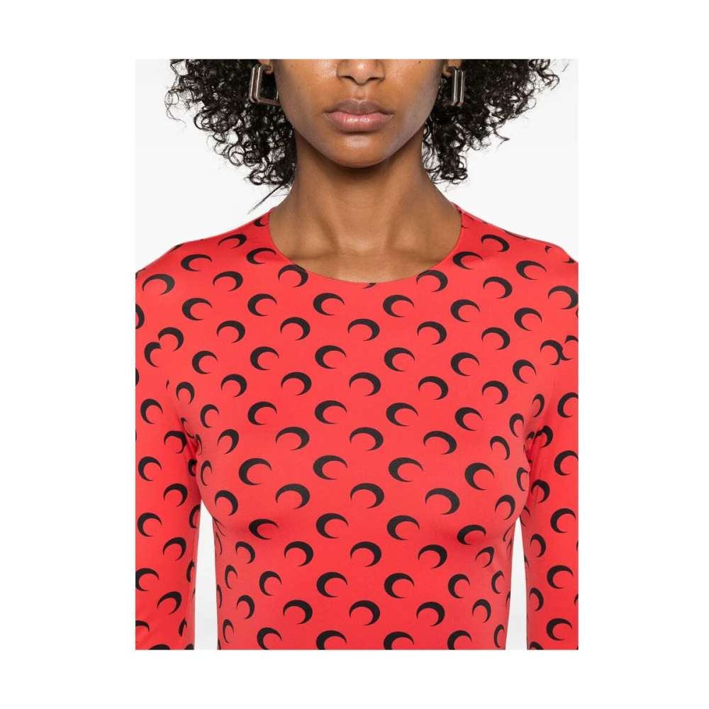 Marine Serre Moonogram Rode Trui Red Dames