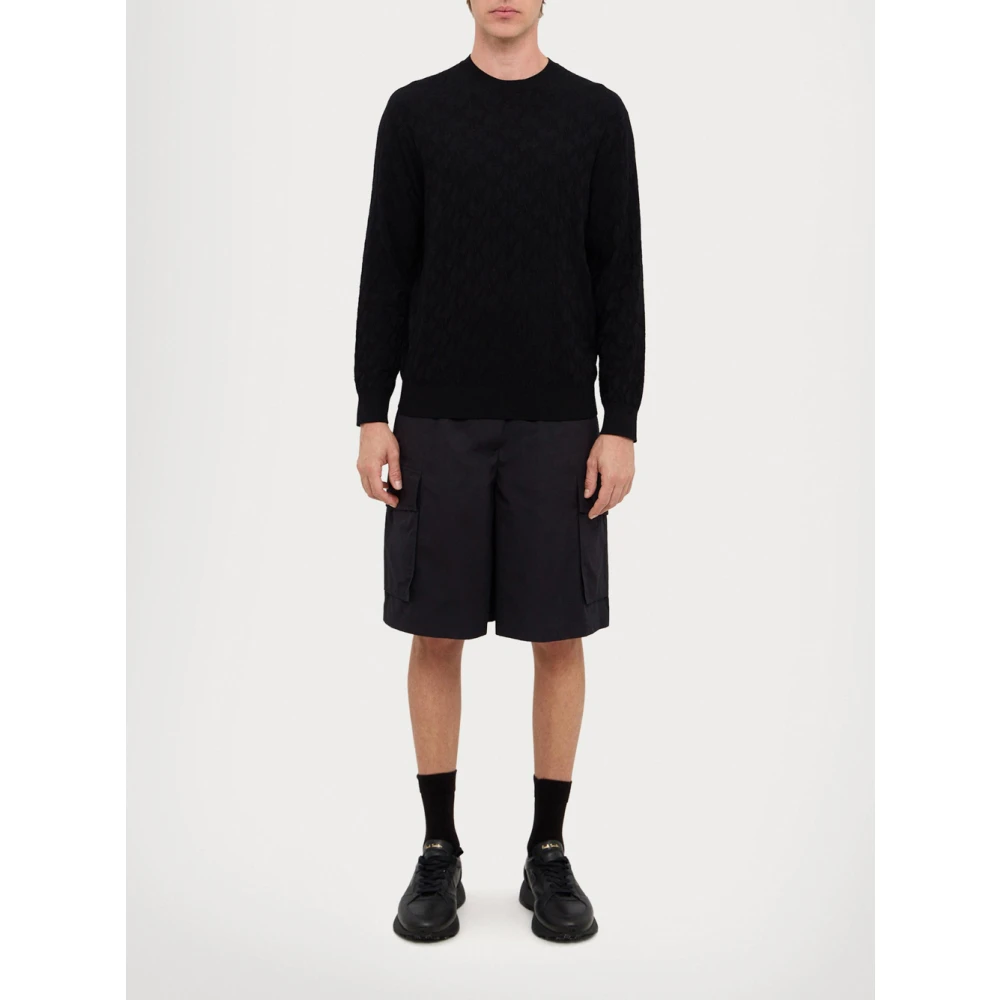 Emporio Armani Zwarte Sweater Logo Pullover Black Heren