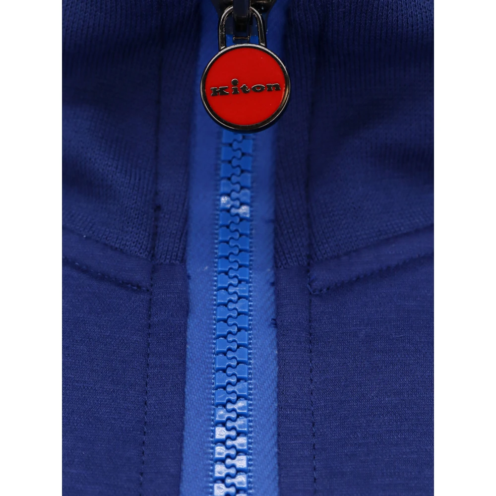 Kiton Katoenen sweatshirt met ritssluiting Blue Heren