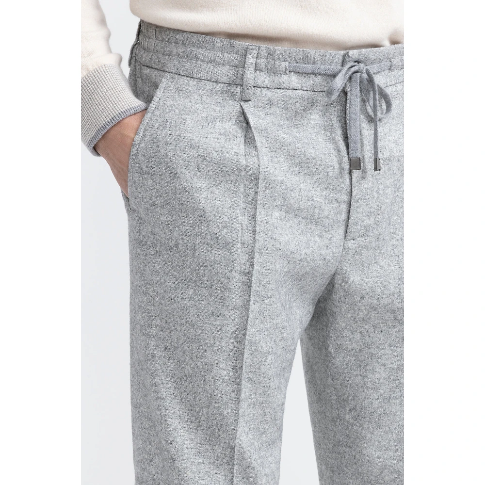 PESERICO Wollen zijden en kasjmier tweed joggingbroek Gray Heren