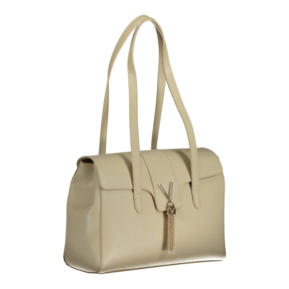 Valentino by Mario Valentino Beige Schoudertas met Ritssluiting Beige Dames