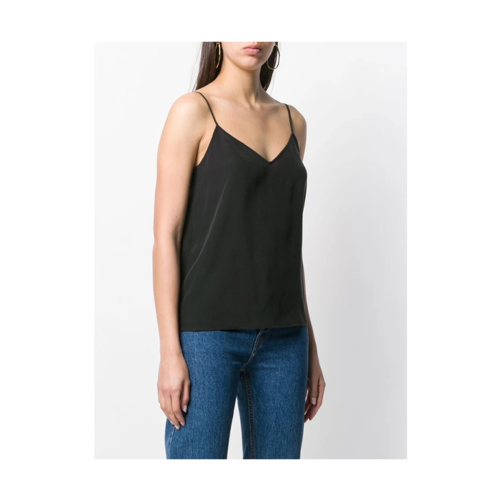 Equipment Zwarte Zijden Layla Camisole Top Black Dames