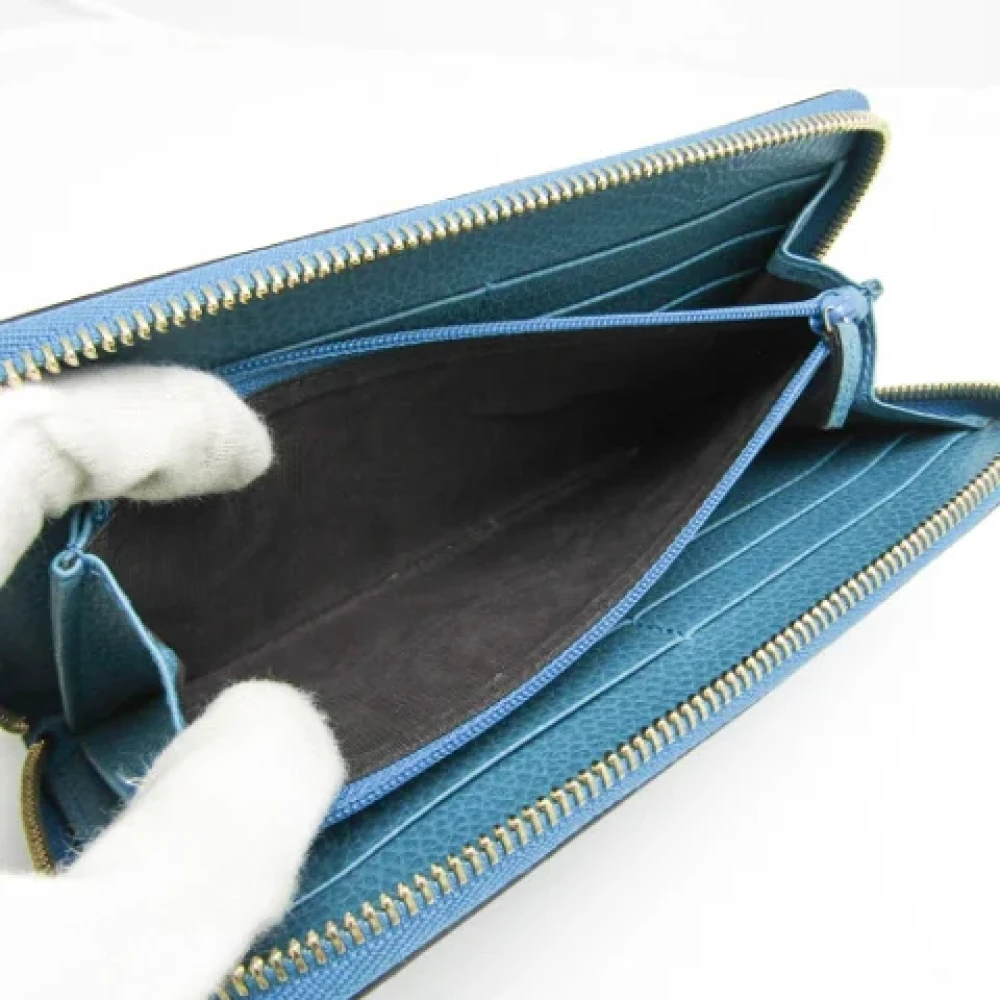 Gucci Vintage Pre-owned Leather wallets Blue Dames
