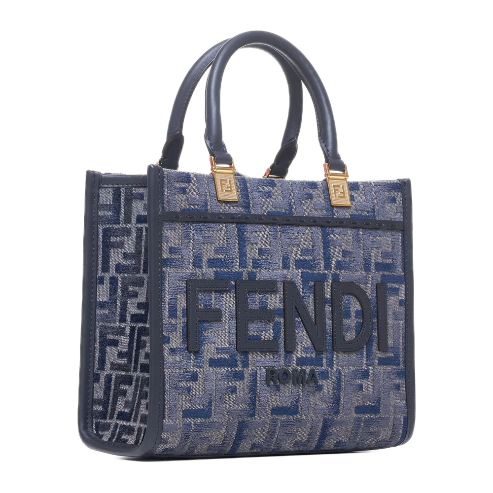 Fendi Suède en Shearling Jas Blue Dames
