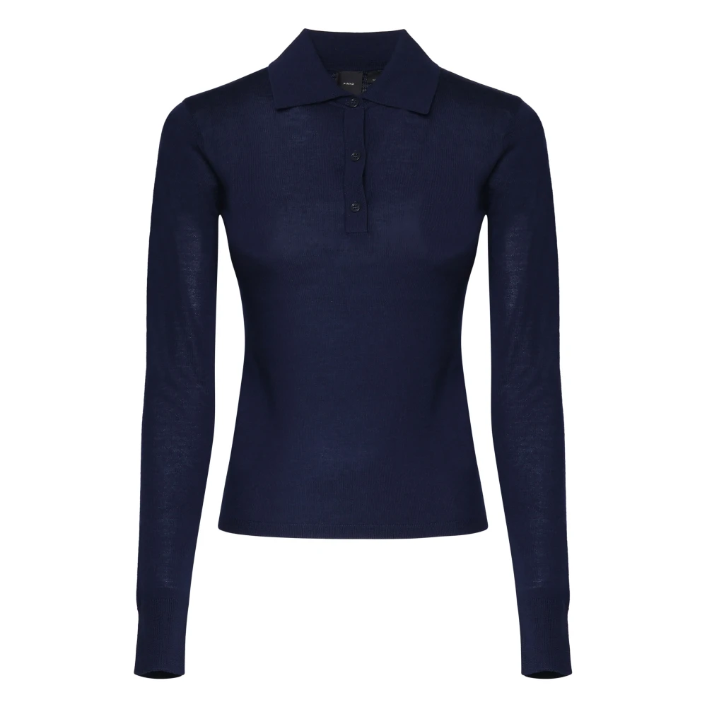 Pinko Tricot Sweater Blauw Grijs Lange Mouwen Blue Dames