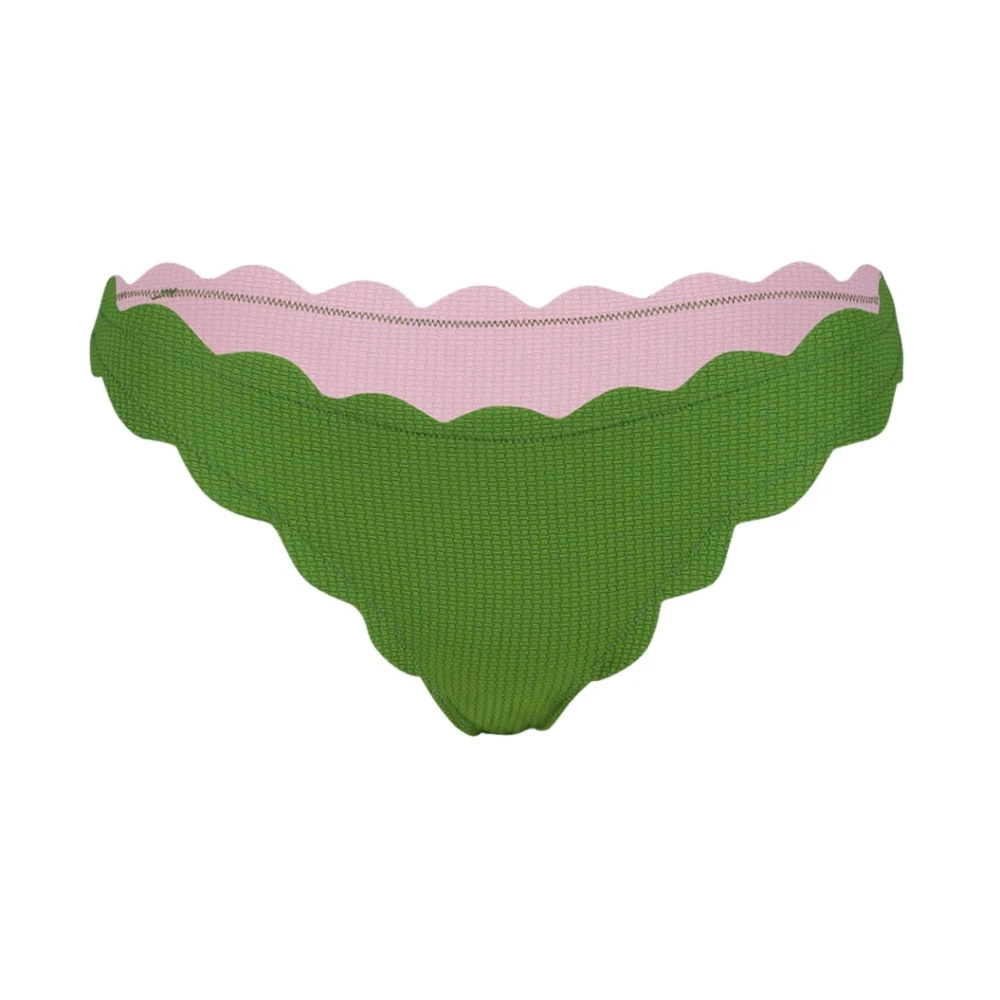 Marysia Women's Green Bikinis, L, Scalloped Bikini Bottom