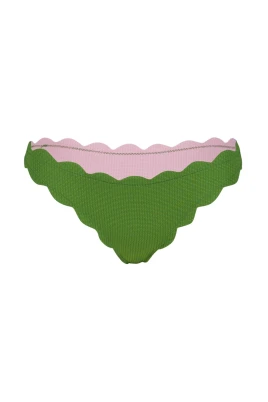 Scalloped Grön Bikiniunderdel