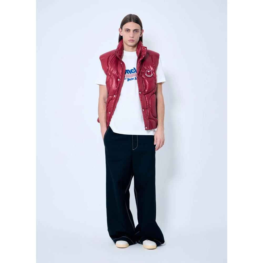 Moncler Katoenen Jersey Logo Print T-Shirt White Heren