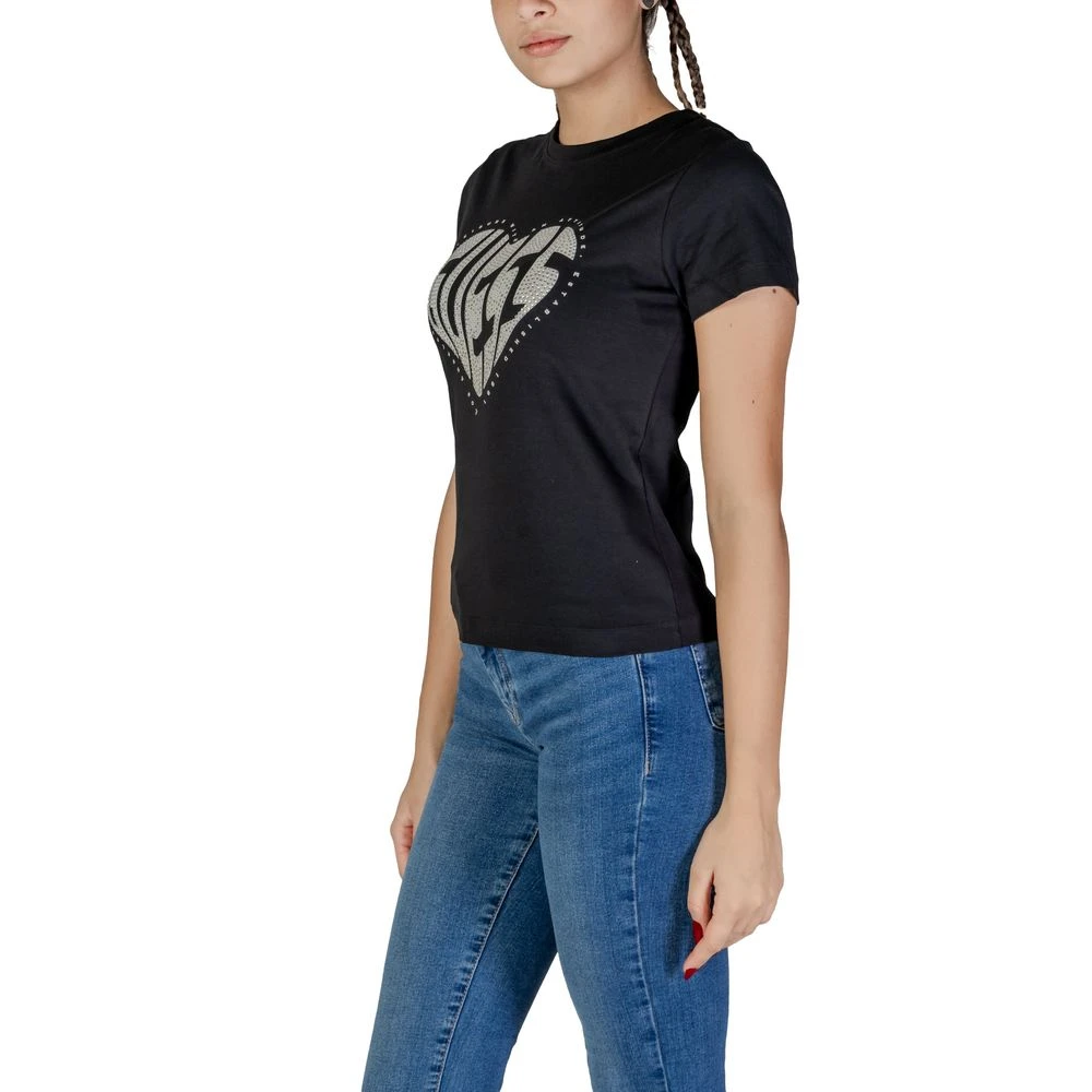 Guess Zwarte Katoenen Dames T-Shirt Lente Zomer Black Dames