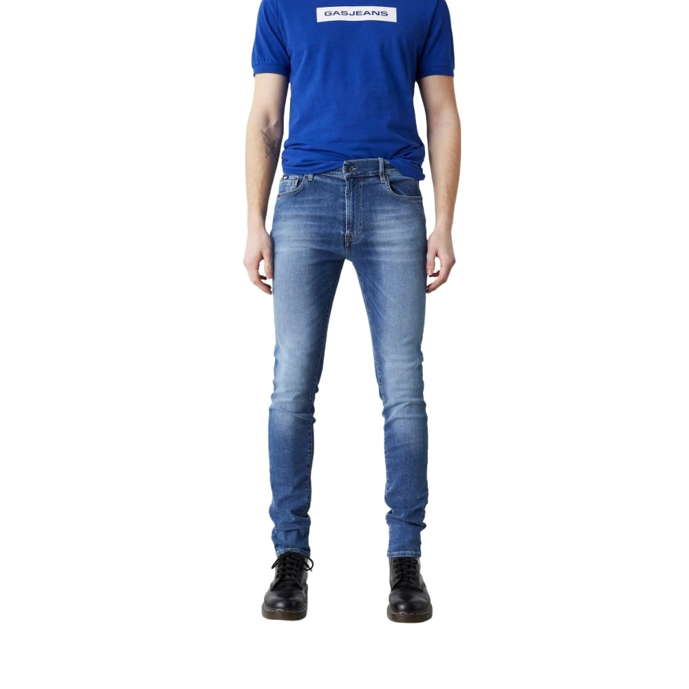 GAS Slim-fit Denim Broek Blue Heren