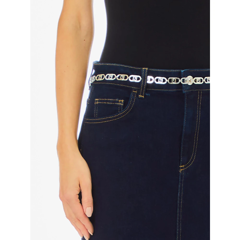 Liu Jo Blauwe Jewel Lux Midi Rok Blue Dames