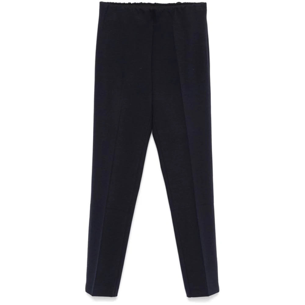 Le Tricot Perugia Middernachtblauwe Gestreepte Broek Black Dames
