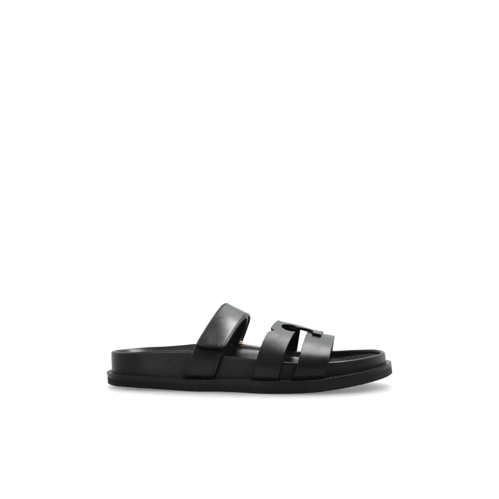 Tory Burch Women's Black Sliders, 3 Uk, Leather Slides Ines