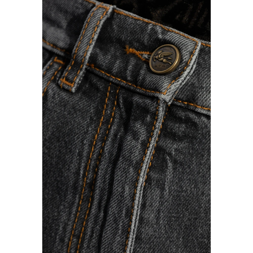 ETRO Straight Leg Jeans Gray Dames