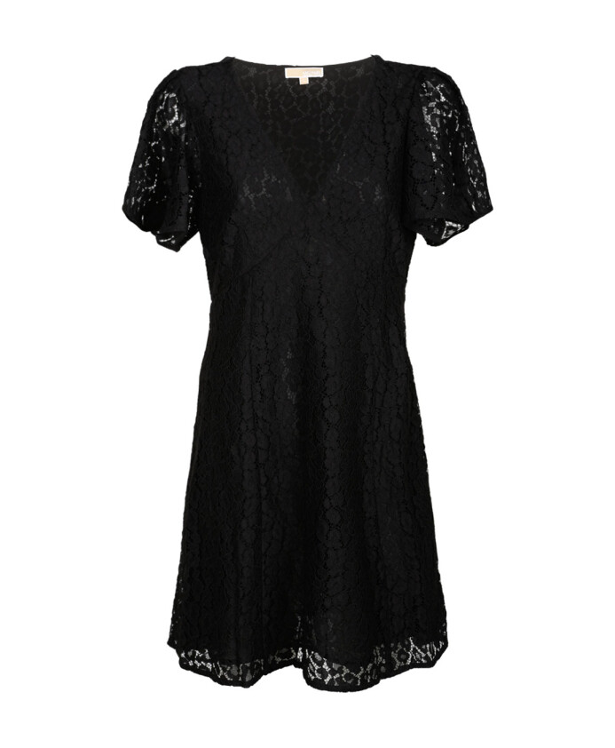 black-lace-short-dress-v-neck
