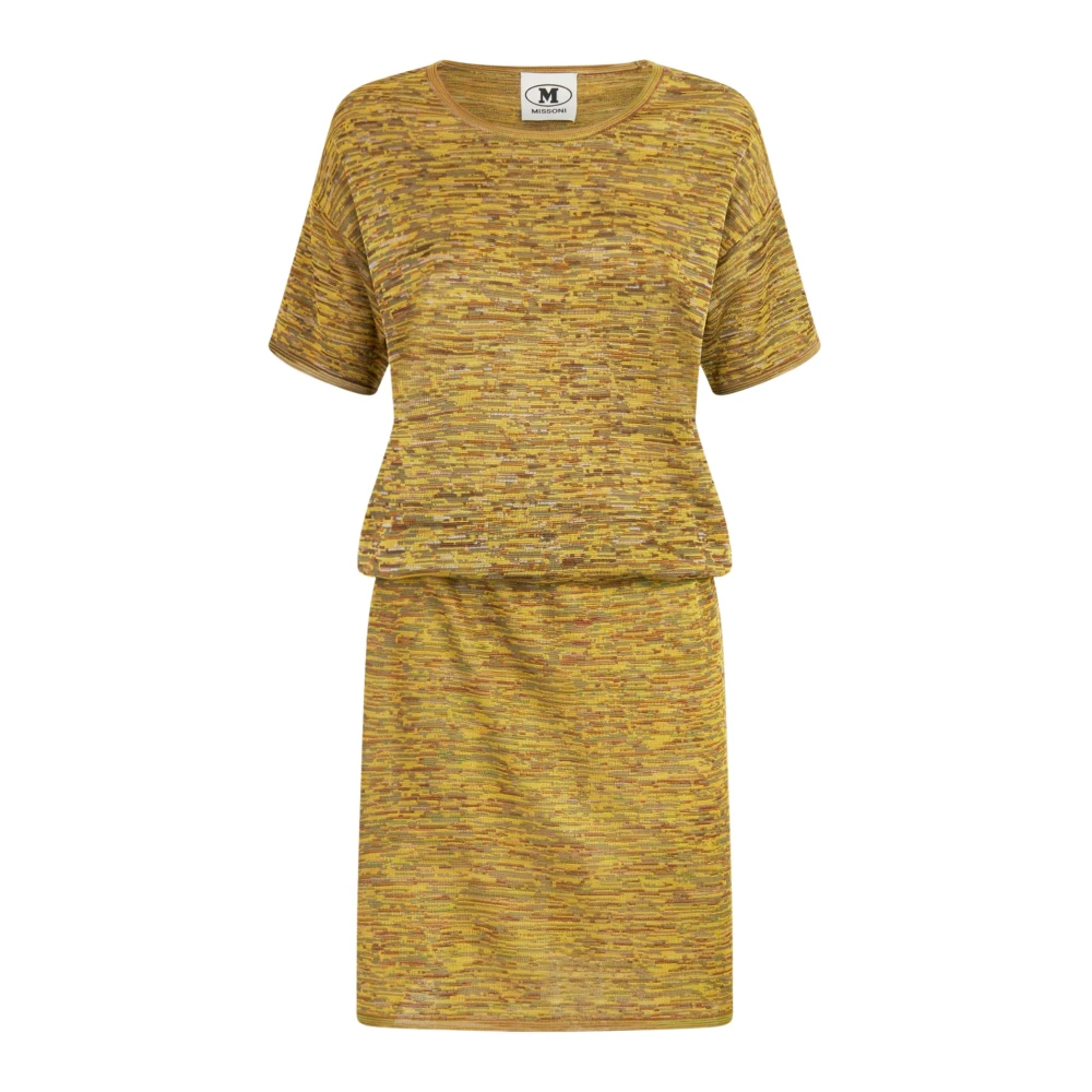 M Missoni Donna Multicolor - Abito Midi Giallo Linee Morbide Scollo Tondo - Dresses - E -S