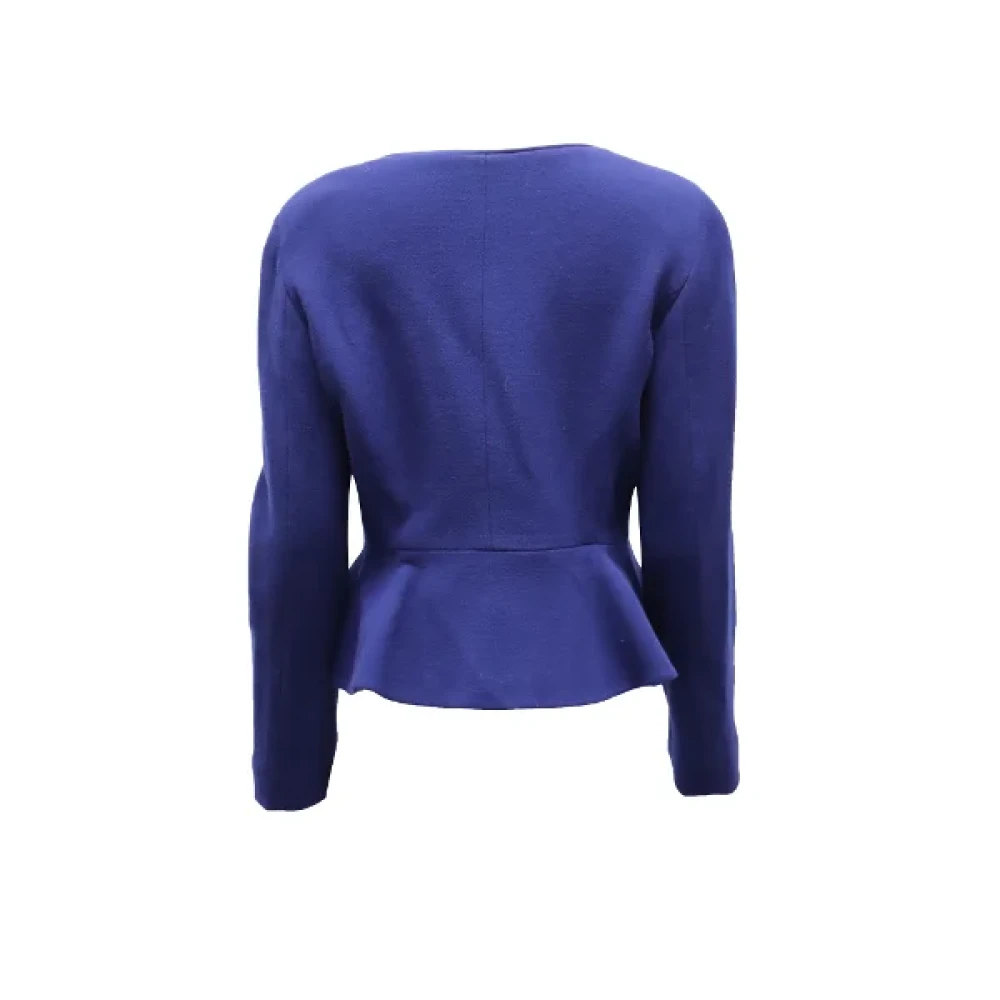 Armani Pre-owned Wool outerwear Blue Dames