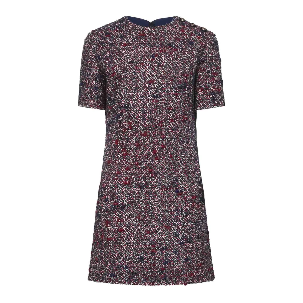 Gucci Multicolor Crew Neck Dress With Metal Buttons - Female - Short Dresses - M - Dresses