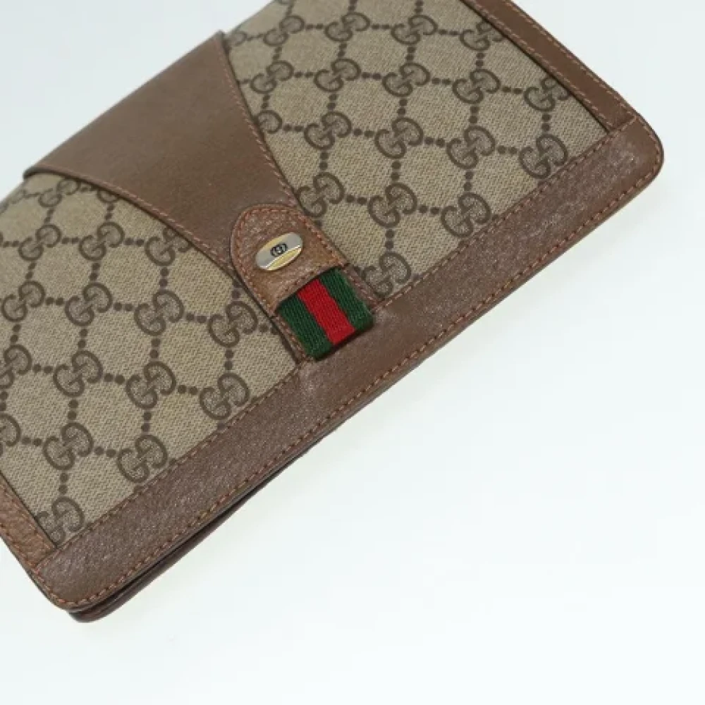 Gucci Vintage Pre-owned Leather clutches Beige Dames