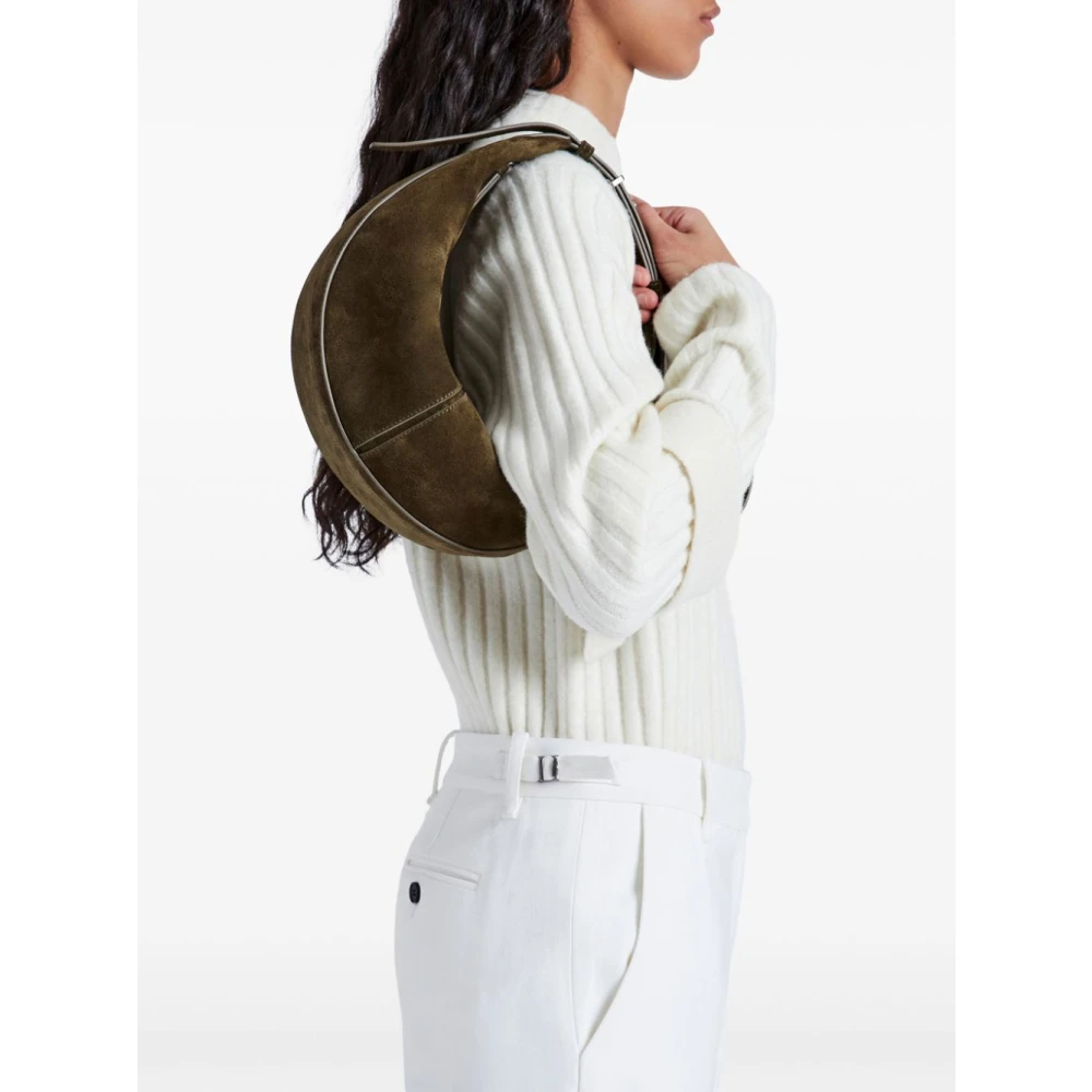Proenza Schouler Bruine Suède Schoudertas met Rits Green Dames