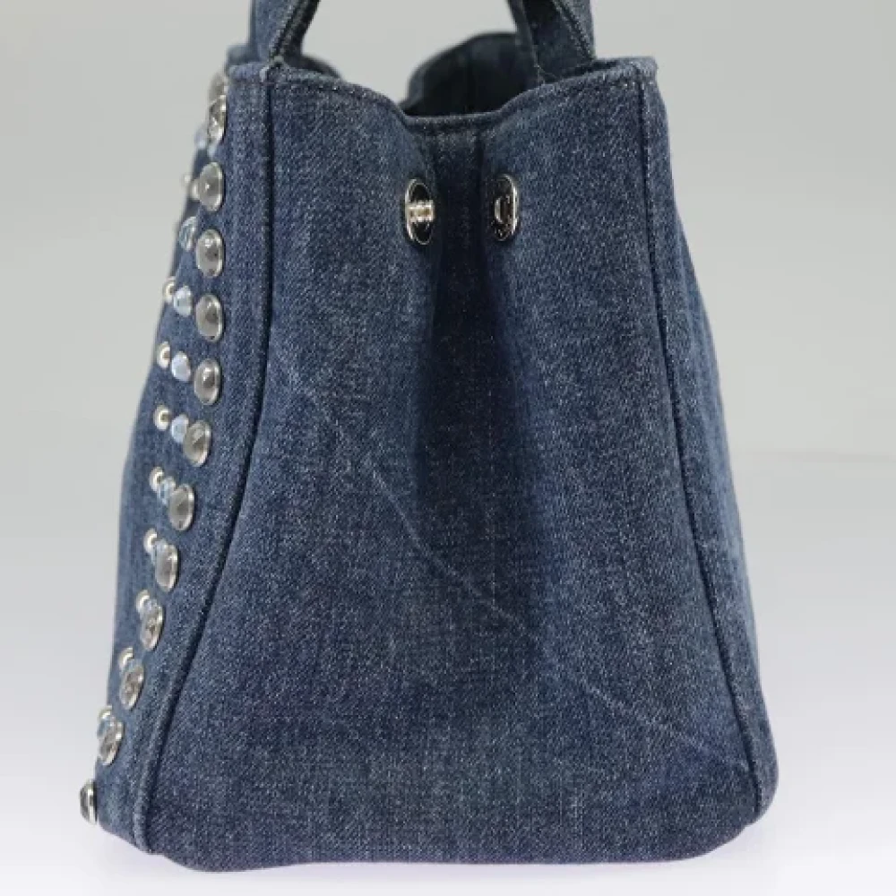 Prada Vintage Pre-owned Canvas handbags Blue Dames