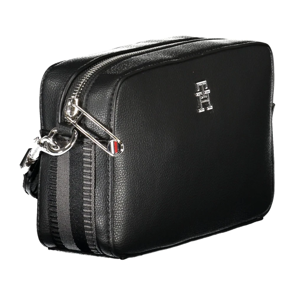 Tommy Hilfiger Zwarte Schoudertas met Verstelbare Band Black Dames