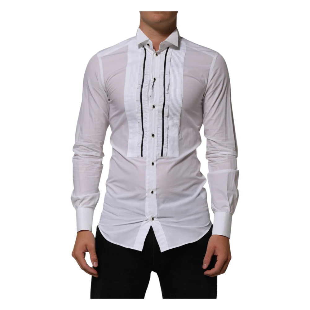 Dolce & Gabbana Hombre Blanco - Gold Dress Shirt - Shirts - S