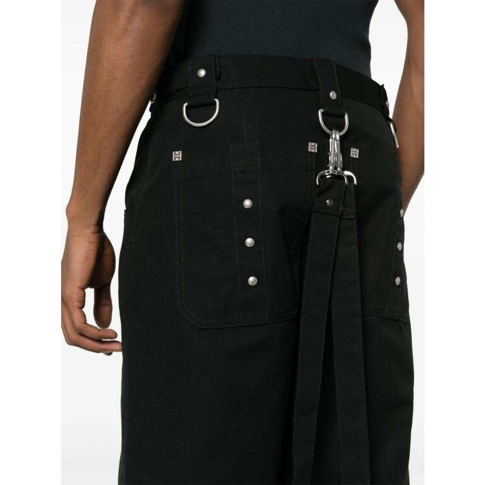 Givenchy Zwarte Katoenen Broek met Studs Black Heren