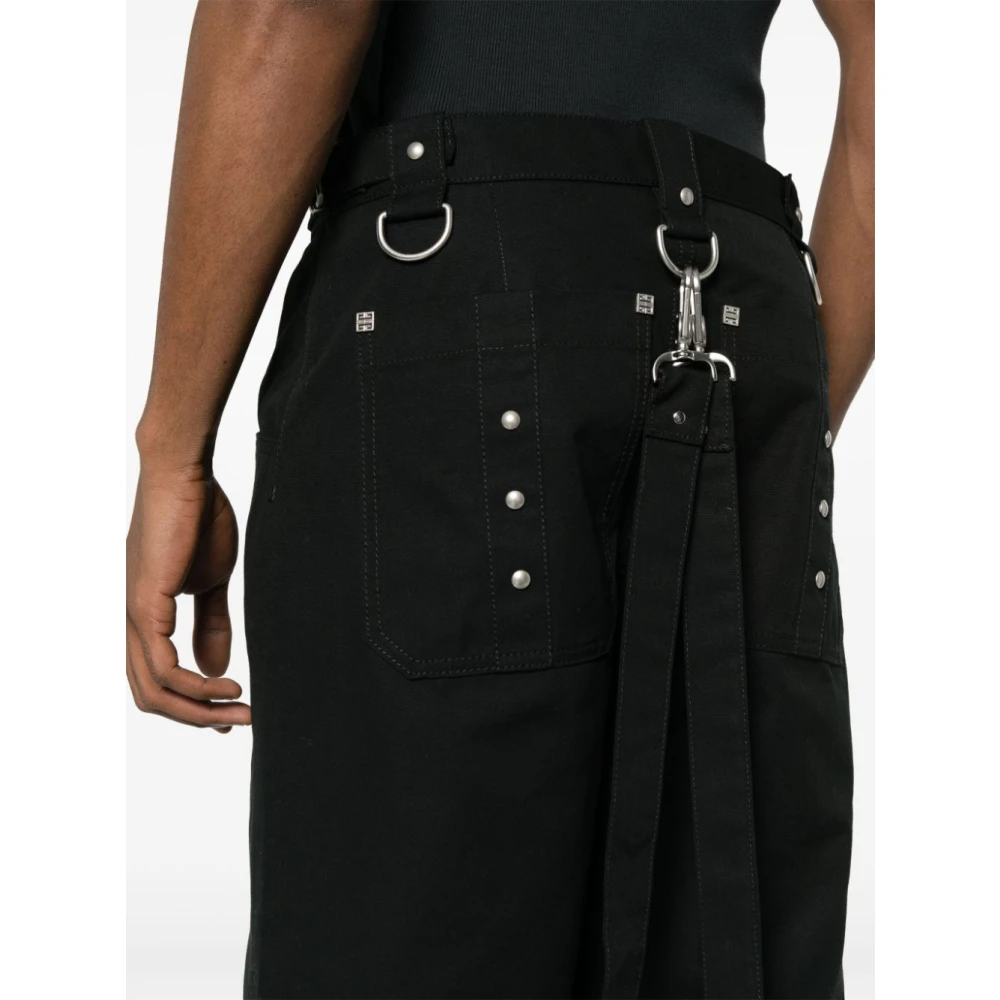 Givenchy Zwarte katoenen broek met noppen Black Heren