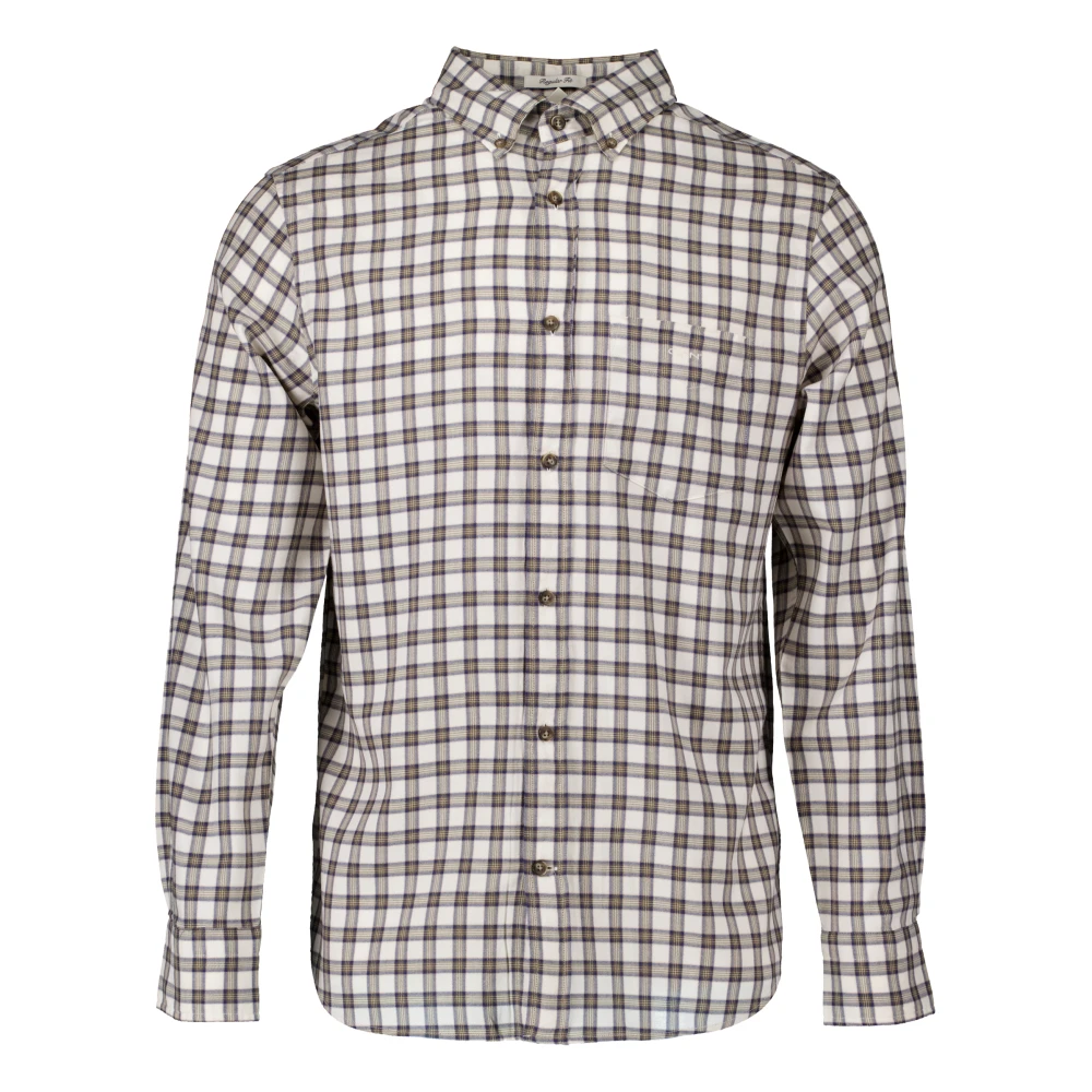 Gant Crème Overhemden Collectie Beige Heren