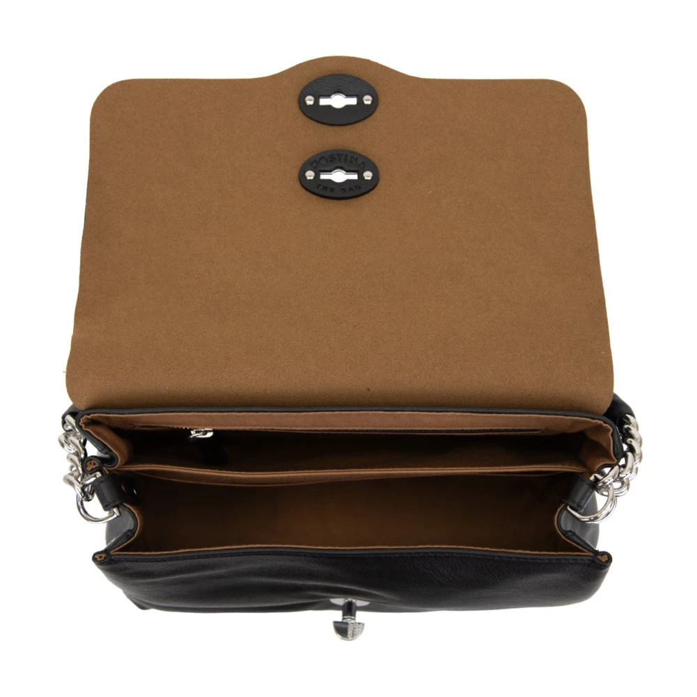 Zanellato Leren Dames Schoudertas Girello Black Dames