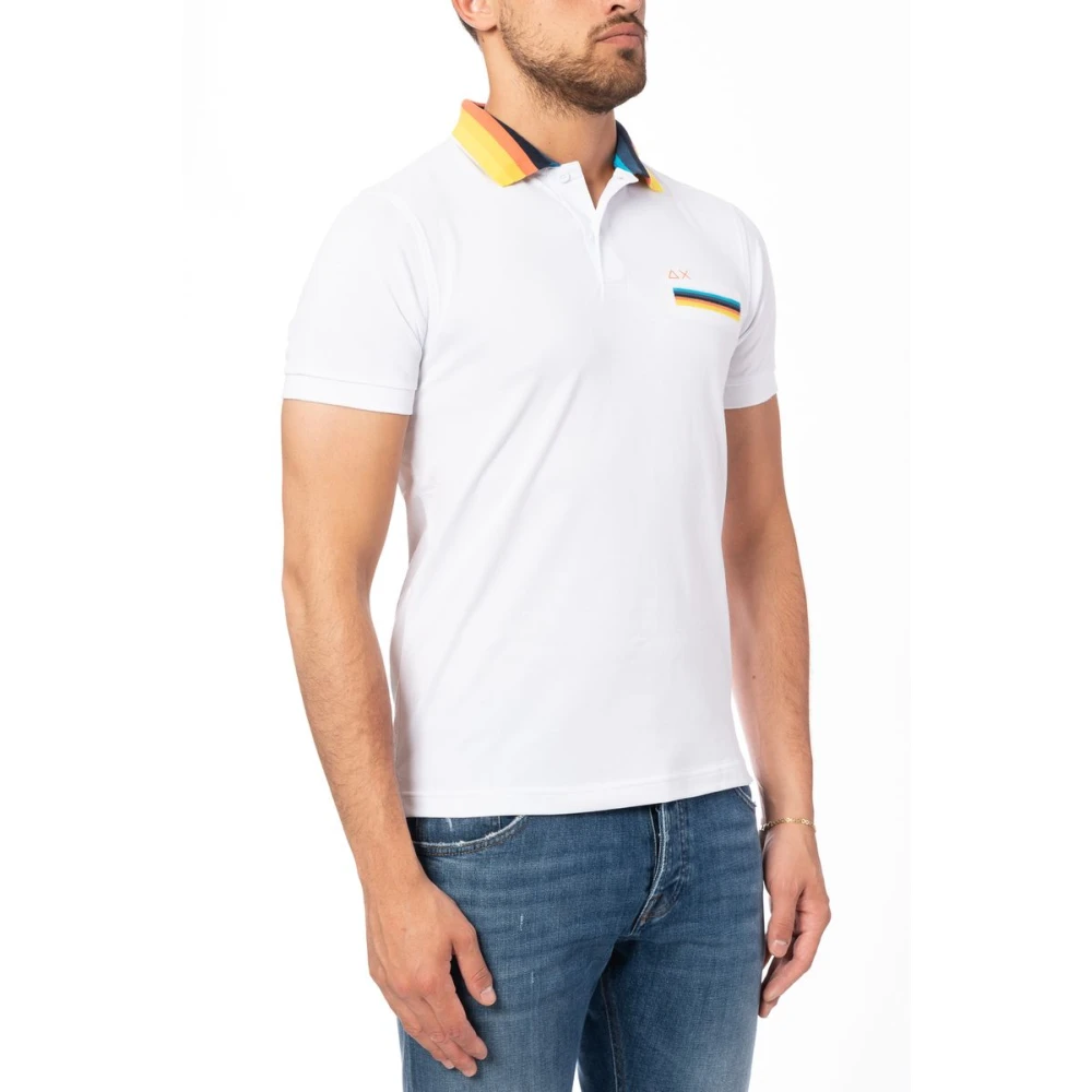 Sun68 Multicolor Polo Shirt White Heren
