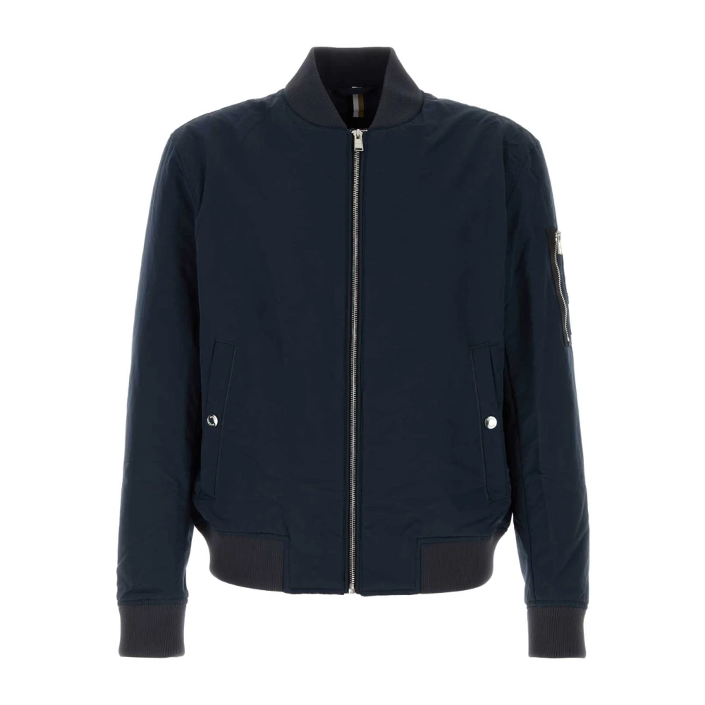 Boss Navy Blue Bomber Jacket Blue Heren
