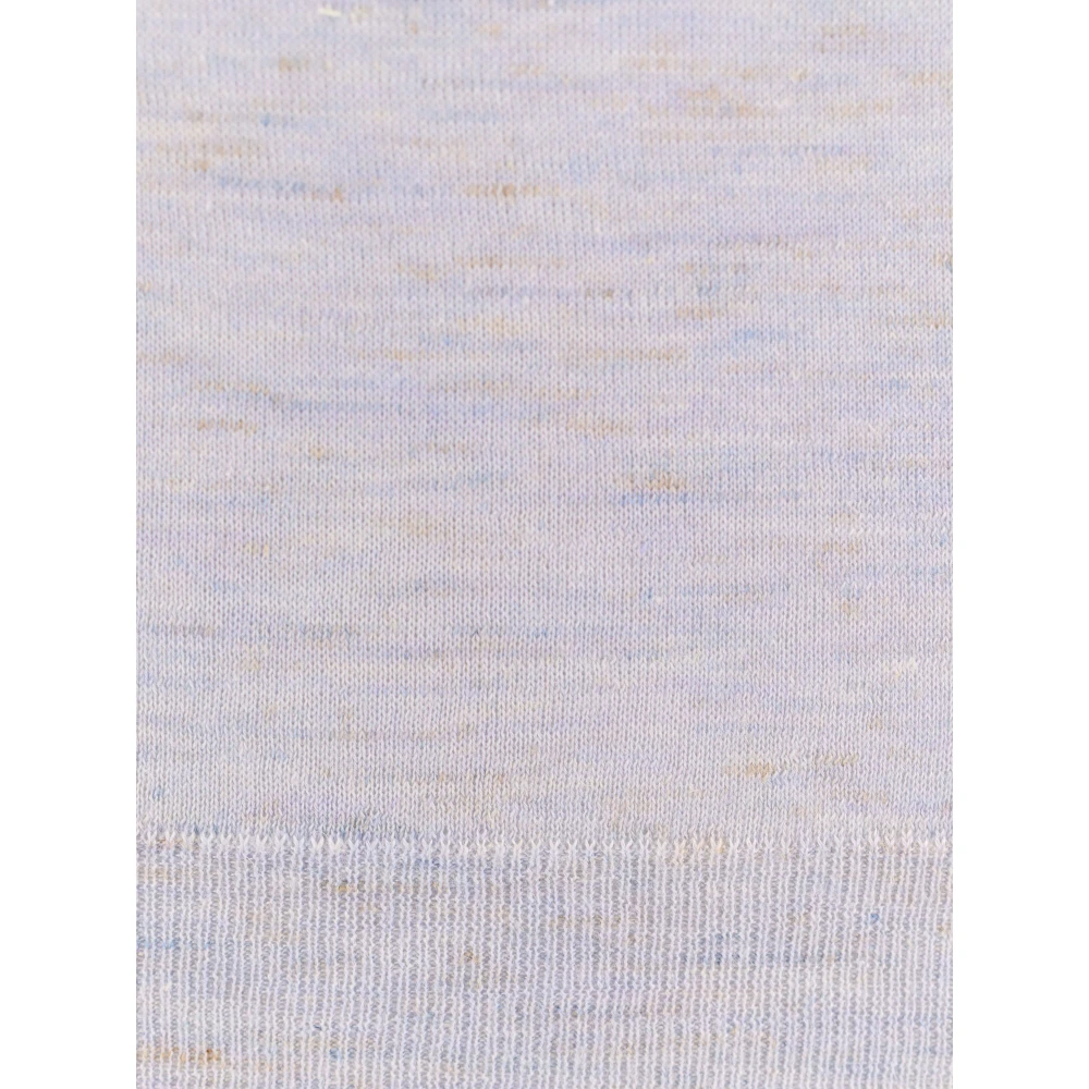 BRUNELLO CUCINELLI Kasjmier Zijde Linnen Crew-neck Sweater Blue Heren